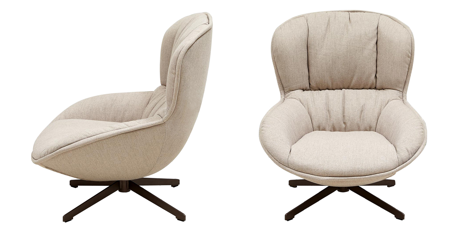 Кресло вращающееся бежевое Kemp Armchair - фото