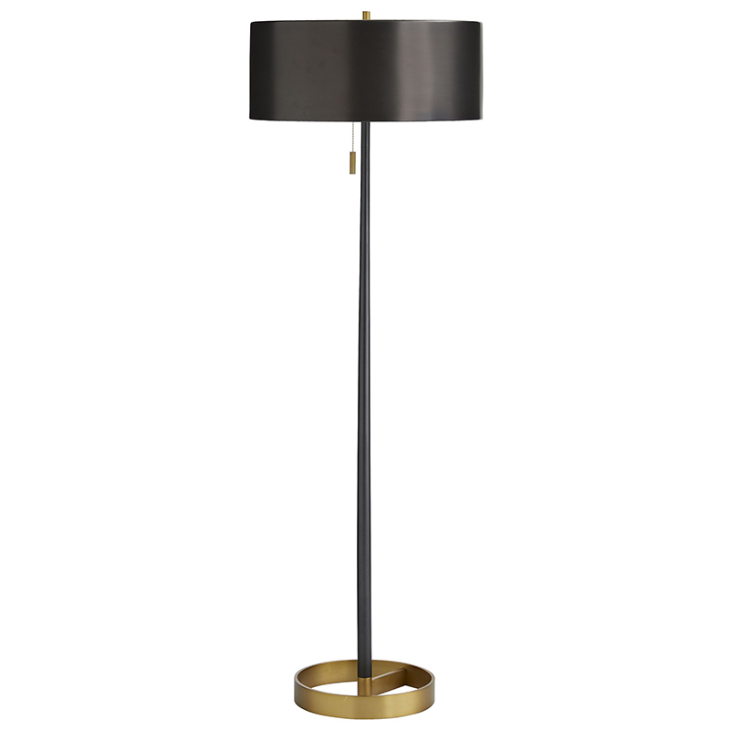 Торшер Arteriors VIOLETTA FLOOR LAMP Black Латунь Черный в Казани | Loft Concept 