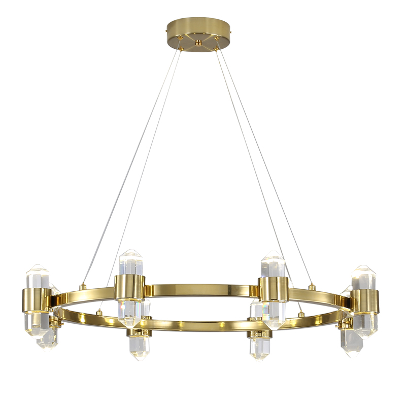 Люстра Crystal Ring Chandelier Brass Латунь Прозрачный в Казани | Loft Concept 