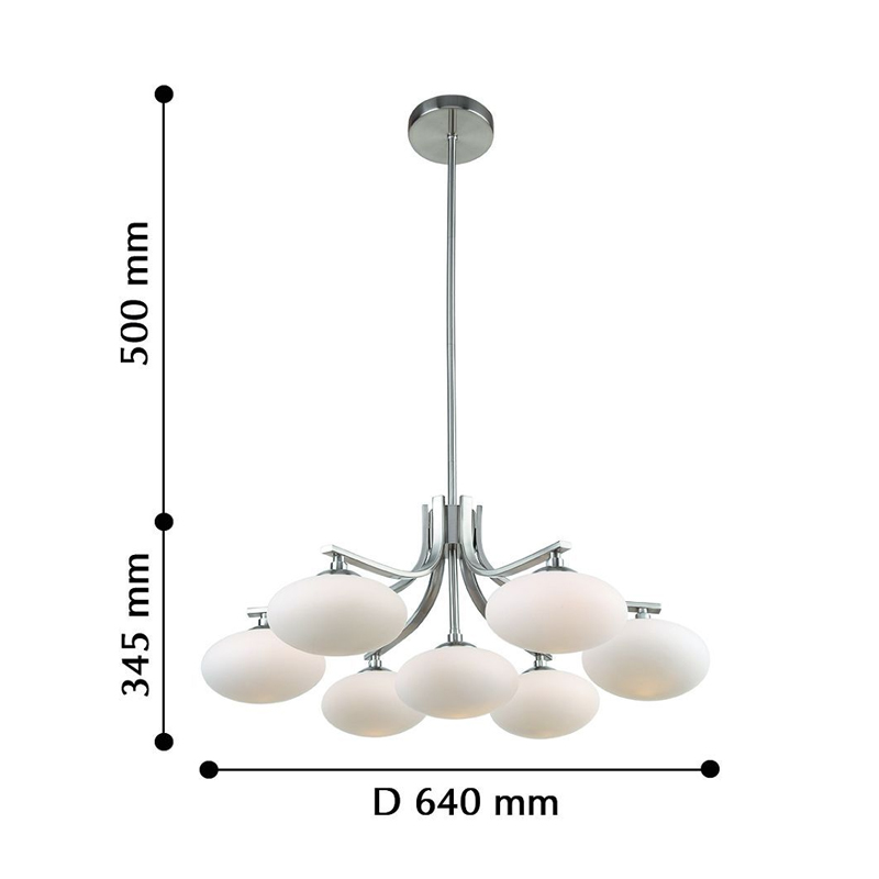 Люстра с овальными белыми плафонами Mushrooms Lamp в Казани