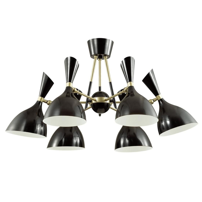 Потолочный светильник Duke Chandelier 6 black Черный матовое золото в Казани | Loft Concept 