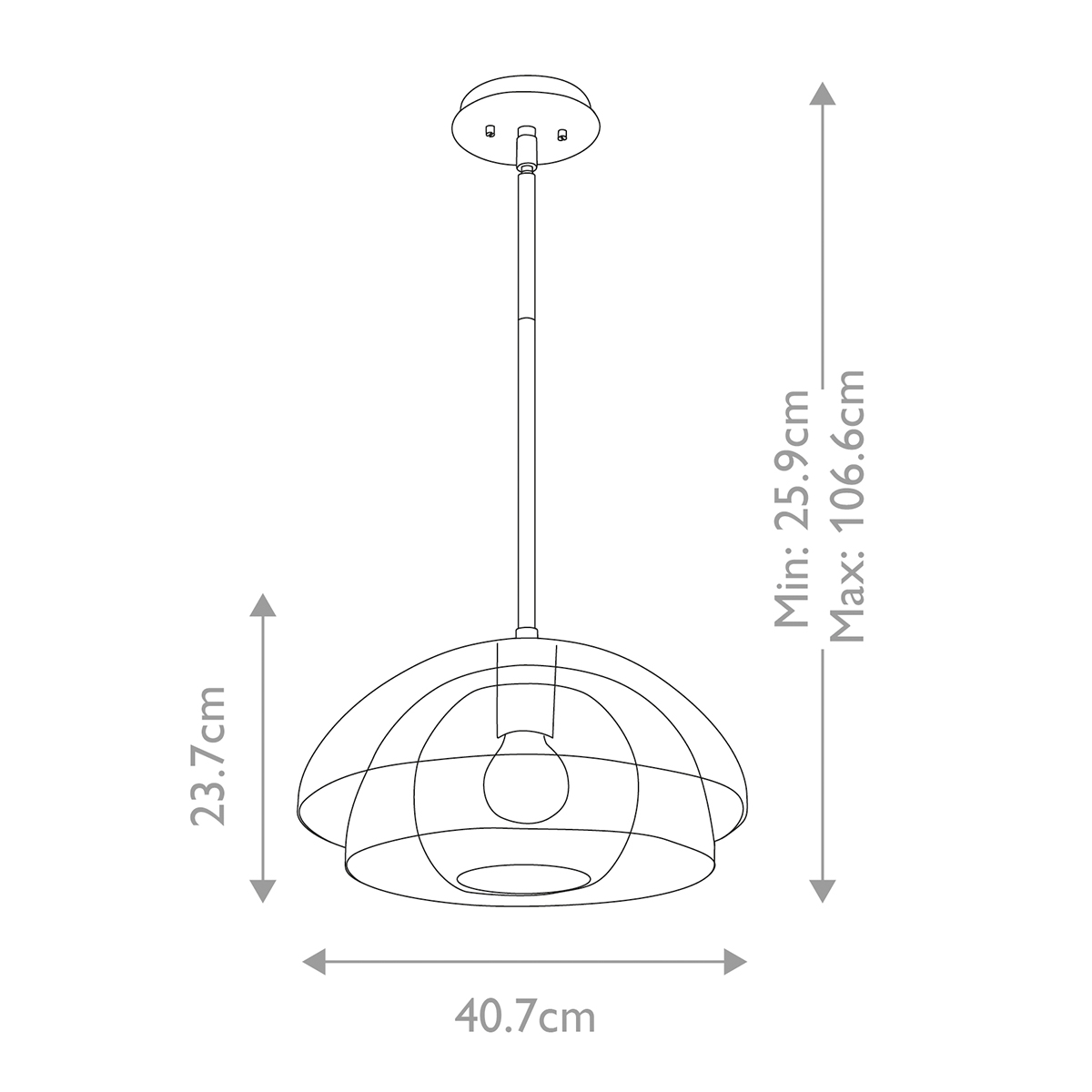 Подвесной светильник с прозрачным двойным стеклянным плафоном в форме купола и внутренней сферой Hinkley в Казани