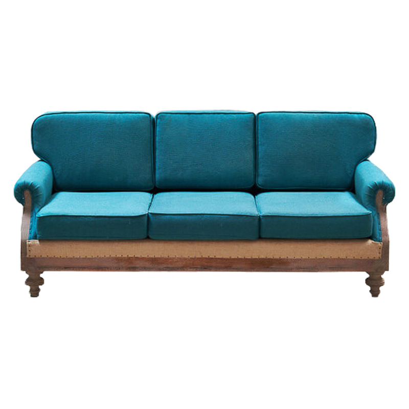 Диван Deconstructed Sofa turquoise Linen triple Коричневый Бирюзовый в Казани | Loft Concept 