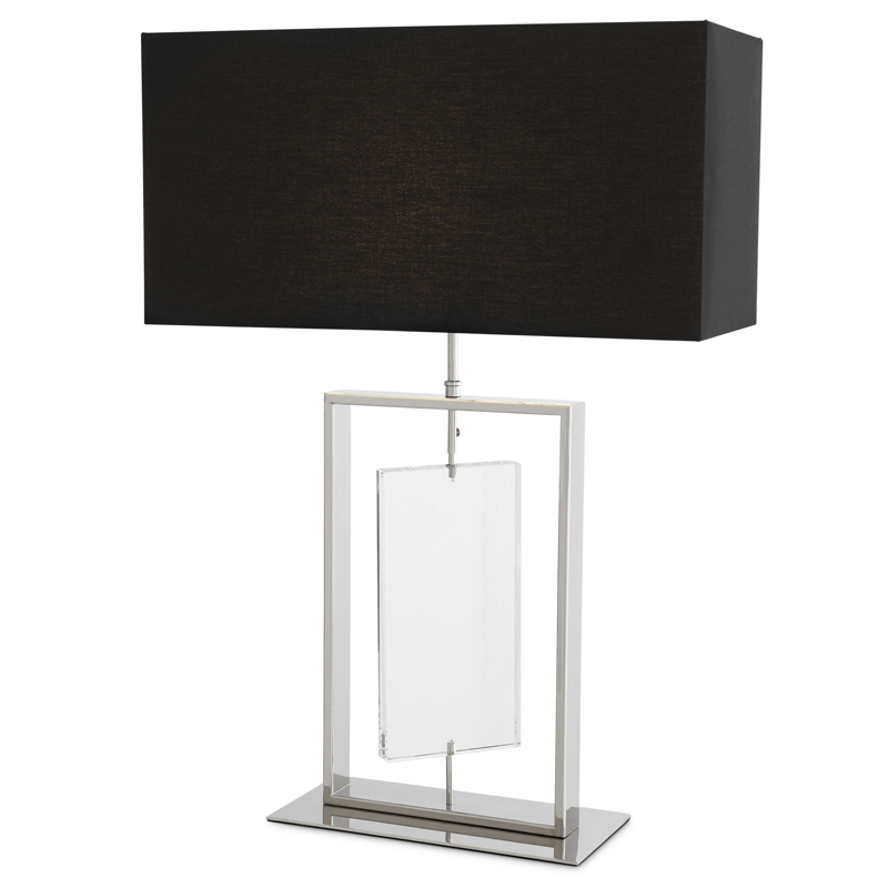 Настольная лампа Eichholtz Table Lamp Forum Никель Черный Прозрачный в Казани | Loft Concept 