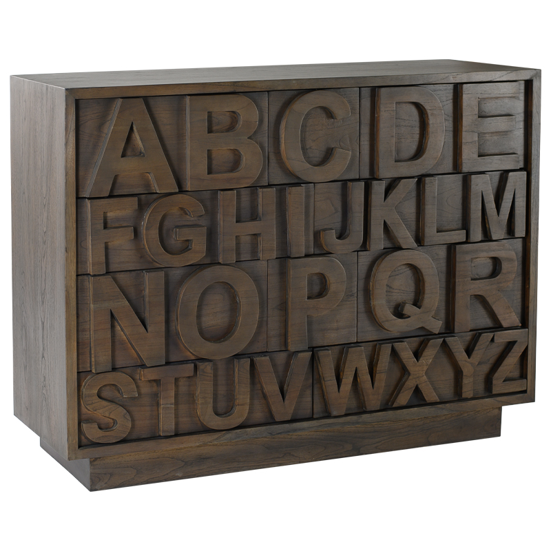 Комод в стиле лофт с английским алфавитом English Alphabet Chest of Drawers Коричневый в Казани | Loft Concept 