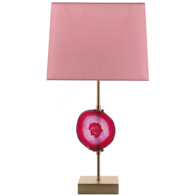 Настольная лампа Pink Agate Design Table Lamp Розовый Латунь в Казани | Loft Concept 