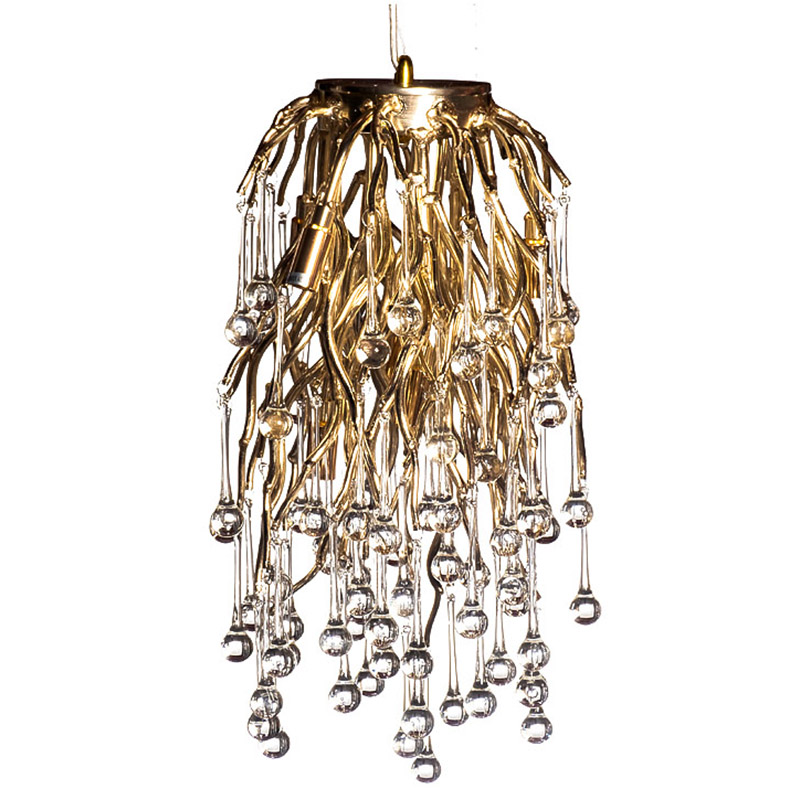 Подвесной светильник Droplet Gold Hanging Lamp Золотой Прозрачный в Казани | Loft Concept 