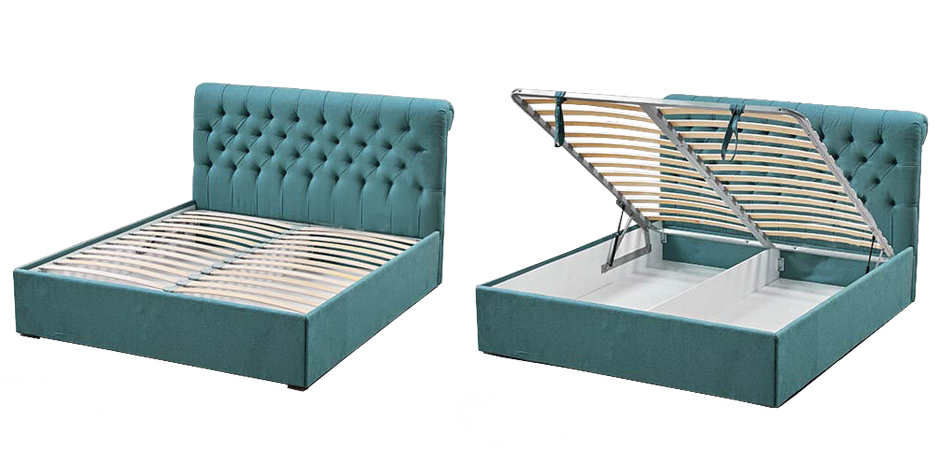 Кровать Turquoise Capitone Bed Кровать Turquoise Capitone Bed - Loft-Concept в Казани