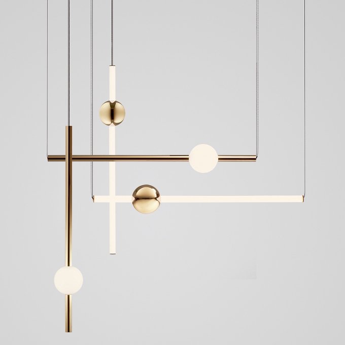 Подвесной светильник lee broom ORION GLOBE LIGHT 66 Глянцевое золото Белый в Казани | Loft Concept 