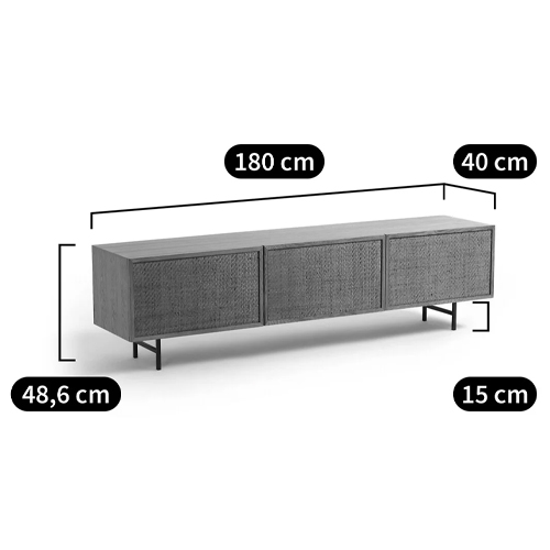 ТВ-тумба с декором из ротанга Pansy Rattan TV Stand в Казани