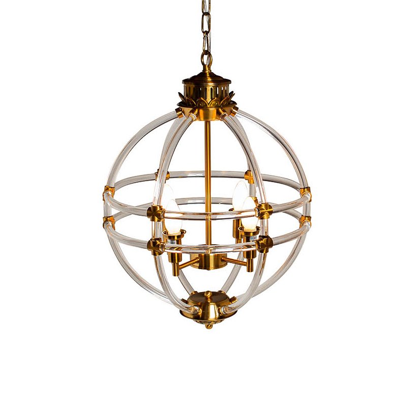 Люстра Eichholtz Chandelier Impero Gold Золотой Прозрачный в Казани | Loft Concept 