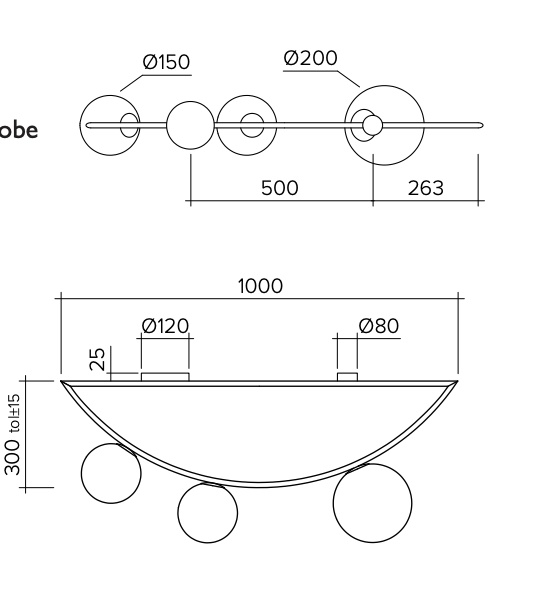 Потолочный светильник Atelier Areti Girlande Ceiling Crescent 3 в Казани