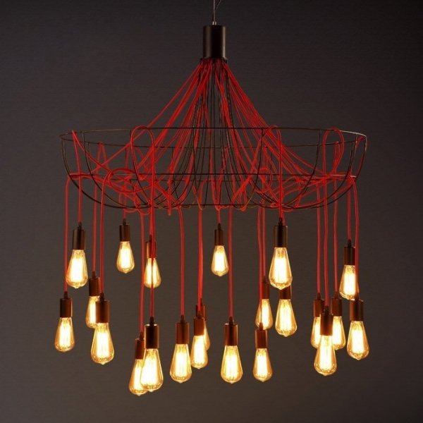 Люстра Blood Wire Chandelier Red 21 Красный Черный в Казани | Loft Concept 