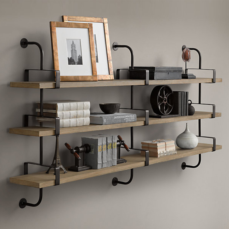 Полка из Дуба RH SHELVING & LEDGES 150 см Графит в Казани | Loft Concept 