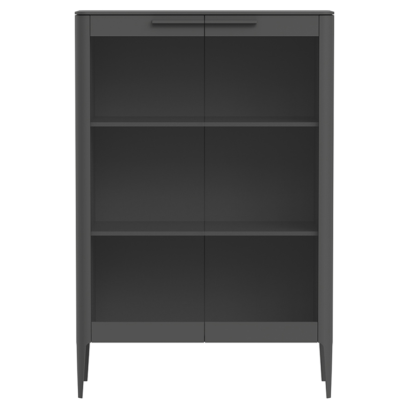 Витрина темно-серая с 2-мя стеклянными дверцами и 3-мя полками Type  Серый в Казани | Loft Concept 