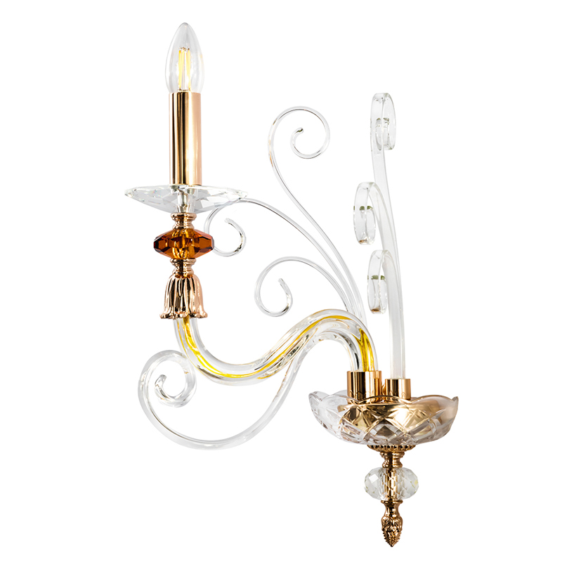 Бра с изогнутыми прозрачными элементами из стекла Twisted Glass Candles Золотой Прозрачное Стекло Бра с изогнутыми прозрачными элементами из стекла Twisted Glass Candles Золотой Прозрачное Стекло в Казани | Loft Concept