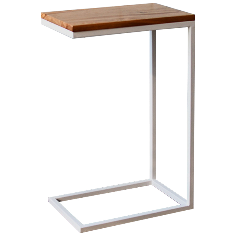 Приставной стол Hanson White Industrial Metal Rust Side Table Светлый дуб Белый в Казани | Loft Concept 