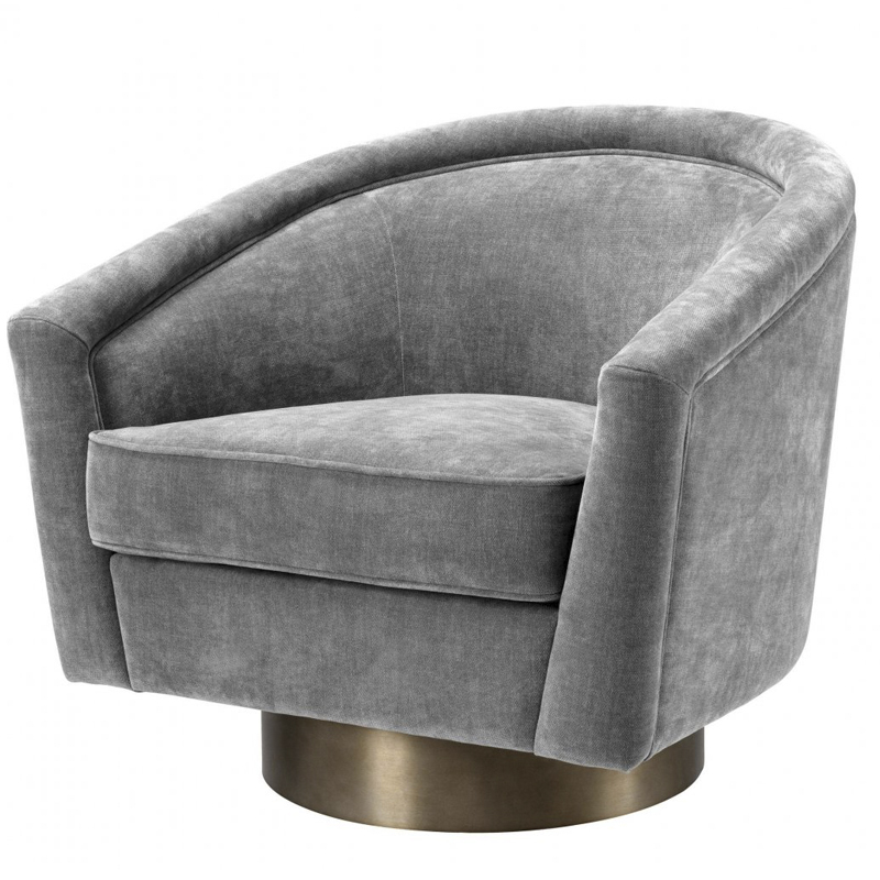 Кресло Eichholtz Swivel Chair Catene Grey Серый матовое золото в Казани | Loft Concept 