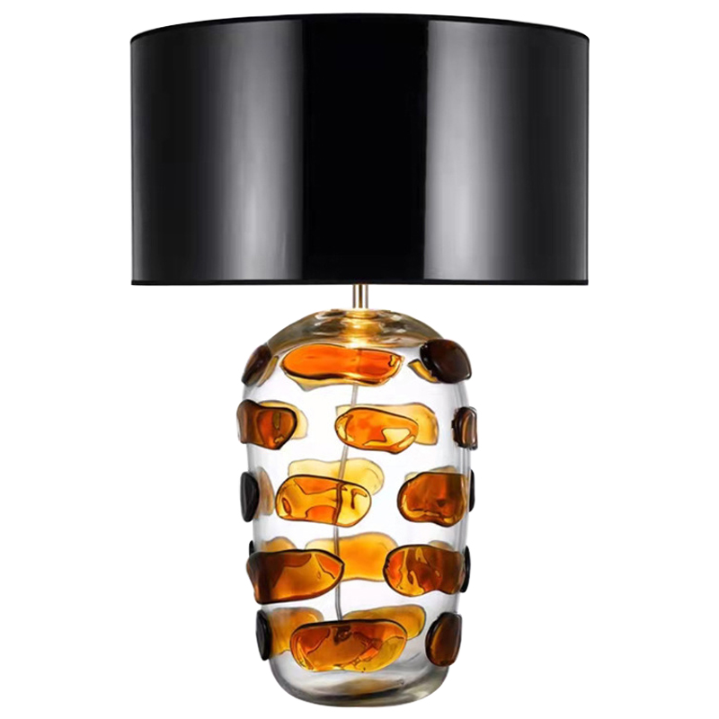 Настольная лампа Amber Spots Table Lamp Янтарный Прозрачное Стекло Черный в Казани | Loft Concept 