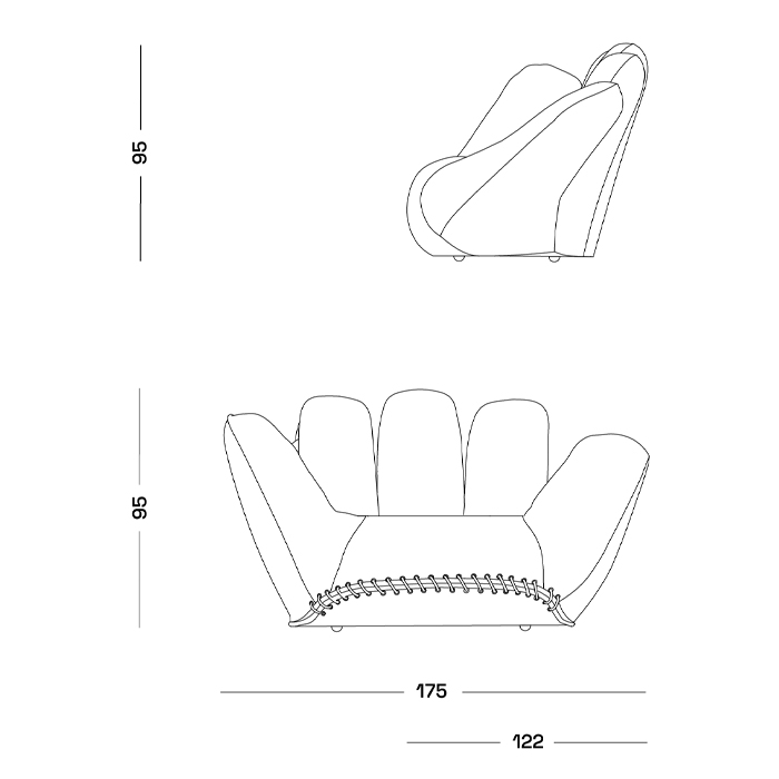 Дизайнерское кресло в форме руки Poltronova Joe Jeans Armchair в Казани