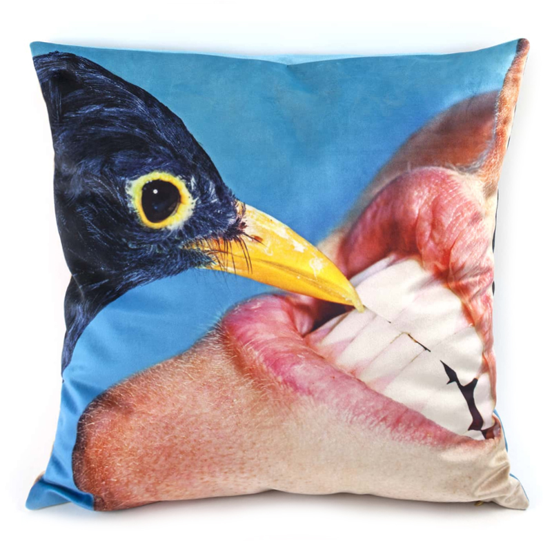 Подушка Seletti Cushion Crow Design Toiletpaper Голубой в Казани | Loft Concept 