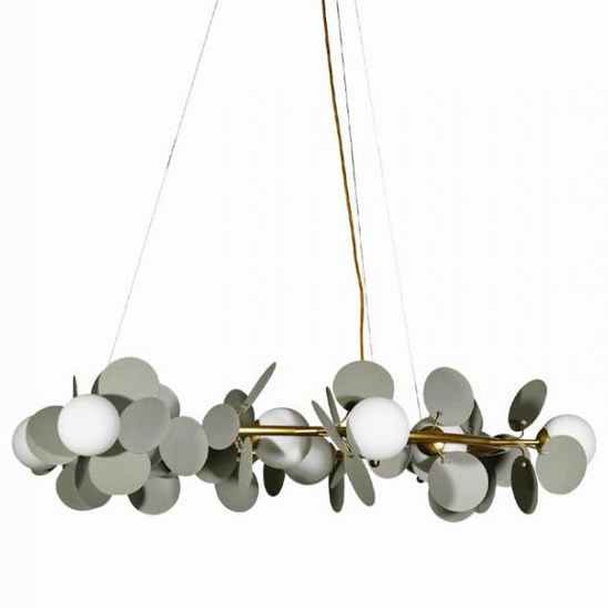 Люстра MATISSE Chandelier circle Gray диаметр 105 Серый Золотой Белый в Казани | Loft Concept 