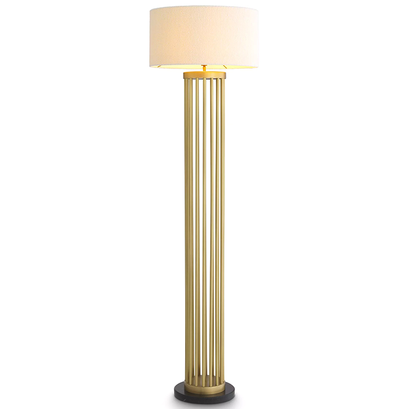 Торшер Eichholtz Floor Lamp Condo Brass Латунь Белый в Казани | Loft Concept 