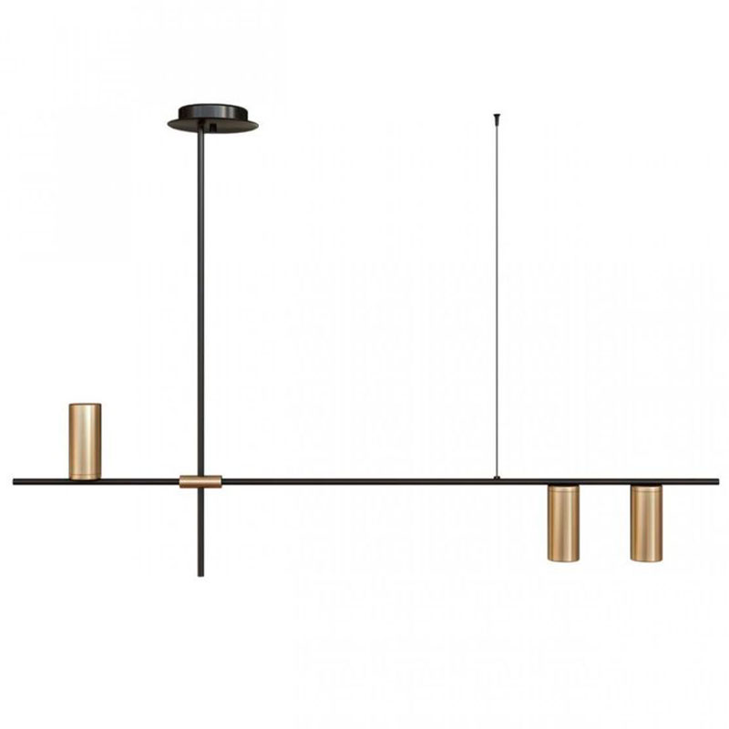 Подвесной светильник TRIBES LINEAR PENDANT 3 плафона Золотой Черный в Казани | Loft Concept 