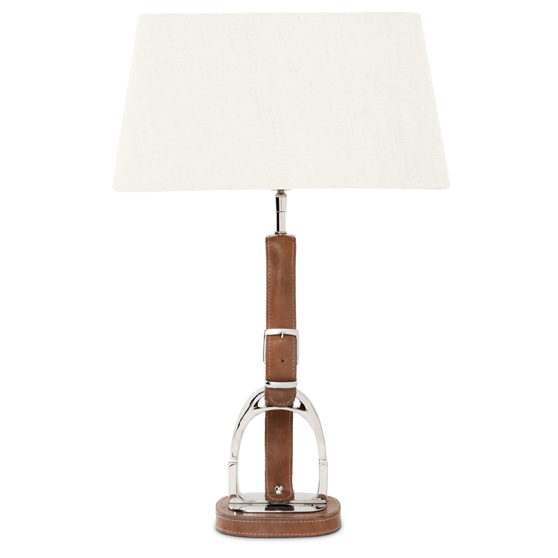 Настольная лампа Eichholtz Table Lamp Olympia Equestrian Никель Коричневый Кремовый в Казани | Loft Concept 