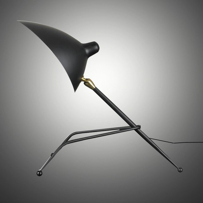 Настольная лампа Serge Mouille Tripod Desk Lamp Черный в Казани | Loft Concept 