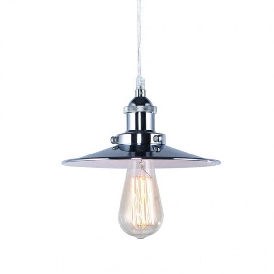 Подвесной светильник 20TH C. Factory Filament Metal Single Pendant Хром в Казани | Loft Concept 