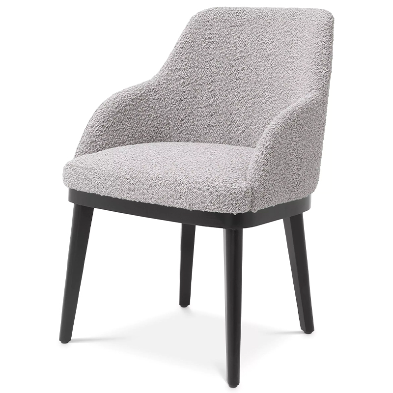 Стул Eichholtz Dining Chair Costa Boucle Grey Серый Черный в Казани | Loft Concept 