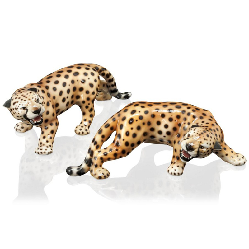 Статуэтки Abhika Cheetah Set 2 Pcs Коричневый Черный в Казани | Loft Concept 