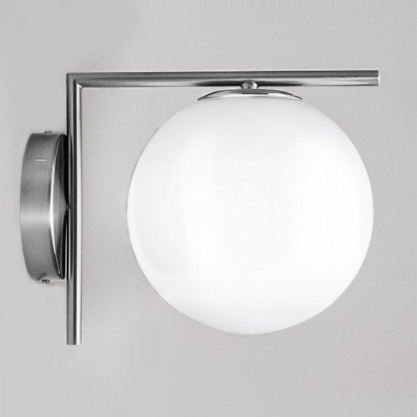 Бра IC Lighting Flos white ball IC C/W Chrome Белый Хром в Казани | Loft Concept 