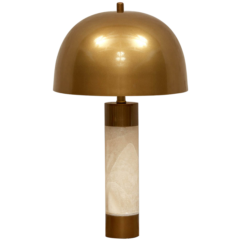 Настольная лампа с металлическим абажуром Gabriela Brass Table Lamp Латунь Бежевый в Казани | Loft Concept 