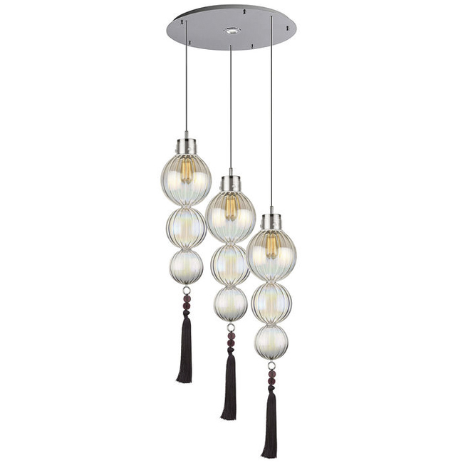 Люстра Heathfield Lighting - Medina Circle 3 Chandelier Хром Латунь Прозрачный Коричневый Голубой в Казани | Loft Concept 