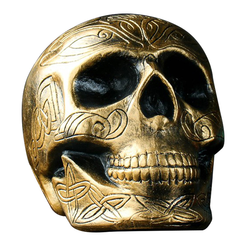 Статуэтка Golden Skull with Pattern Золотой в Казани | Loft Concept 