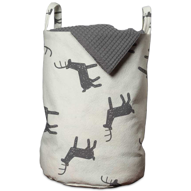 Корзина Deer Pattern Basket Белый Серый в Казани | Loft Concept 