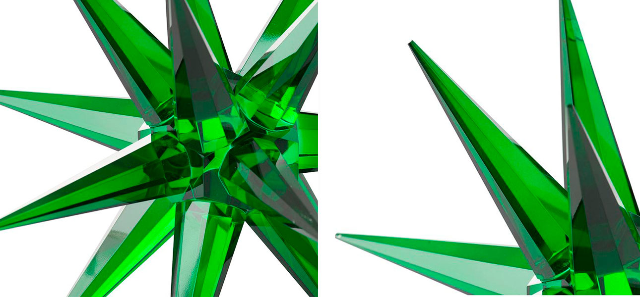 Статуэтка стеклянная зеленая звезда Green Star - фото
