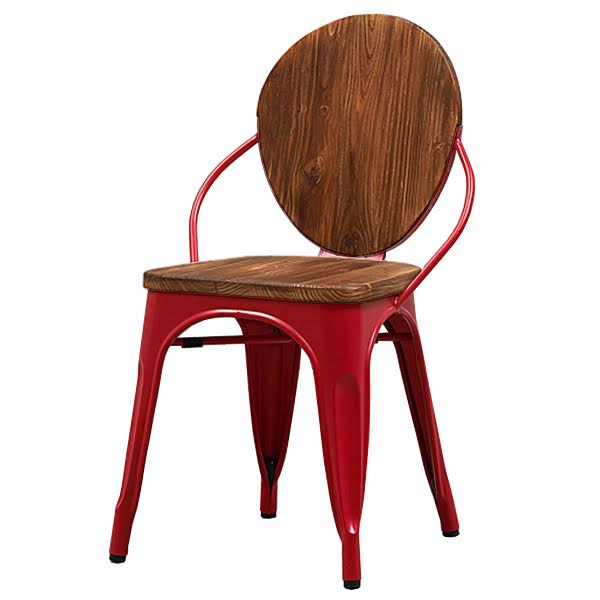 Стул Tolix chair Wooden Red Дуб темный Красный (Red) в Казани | Loft Concept 