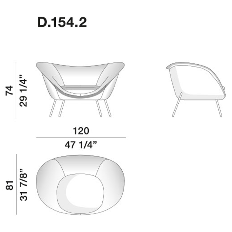 Дизайнерское кресло Gio Ponti D.154.2 Armchair в Казани