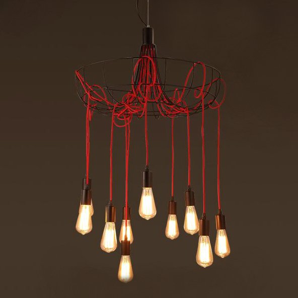 Люстра Blood Wire Chandelier Red 10 Красный Черный в Казани | Loft Concept 