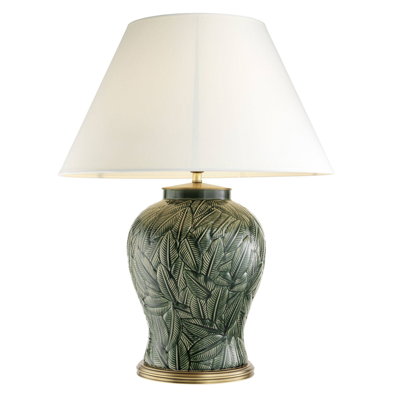 Настольная лампа Eichholtz Table Lamp Cyprus Белый Зеленый Латунь Античная полированная в Казани | Loft Concept 