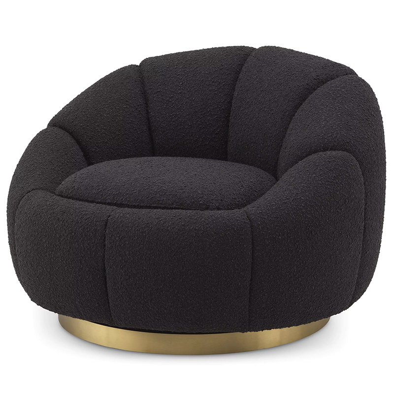 Кресло Eichholtz Swivel Chair Inger Black Черный Латунь в Казани | Loft Concept 