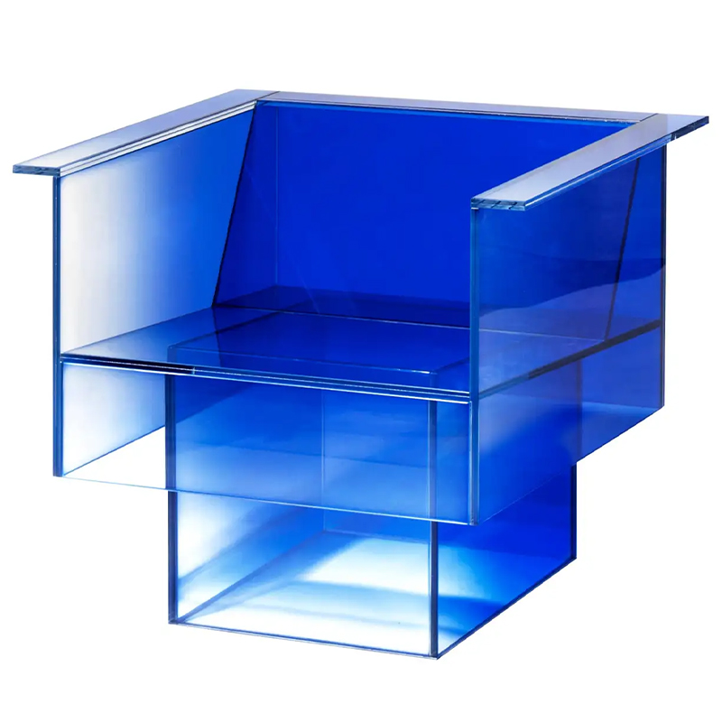 Дизайнерское Кресло Null Blue Glass Clear Armchair by Studio Buzao Прозрачный Синий Сапфирово-синий в Казани | Loft Concept 