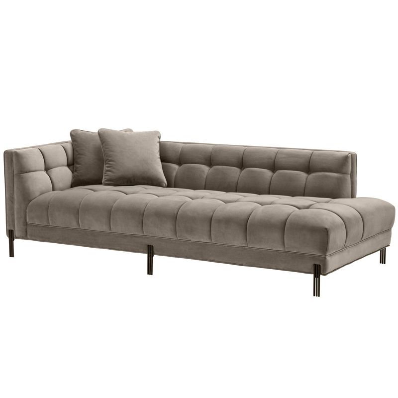 Кушетка Eichholtz Lounge Sofa Sienna Left greige Бежево-серый Темная бронза в Казани | Loft Concept 