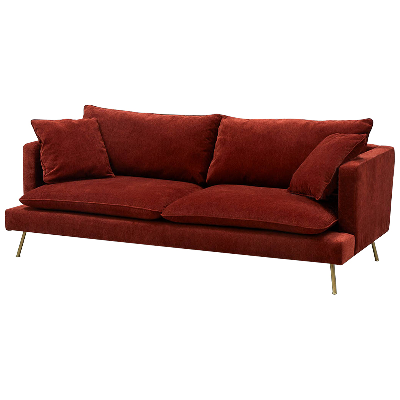 Диван Lambert Sofa Red Красный Красный Золотой в Казани | Loft Concept 