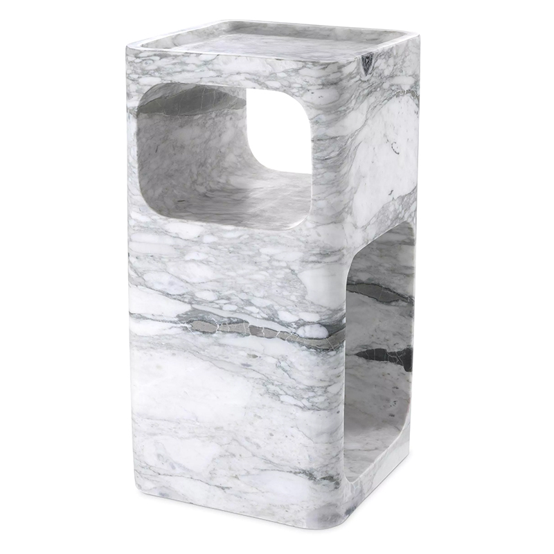 Приставной стол Eichholtz Side Table Adler Marble Белый Мрамор Bianco в Казани | Loft Concept 