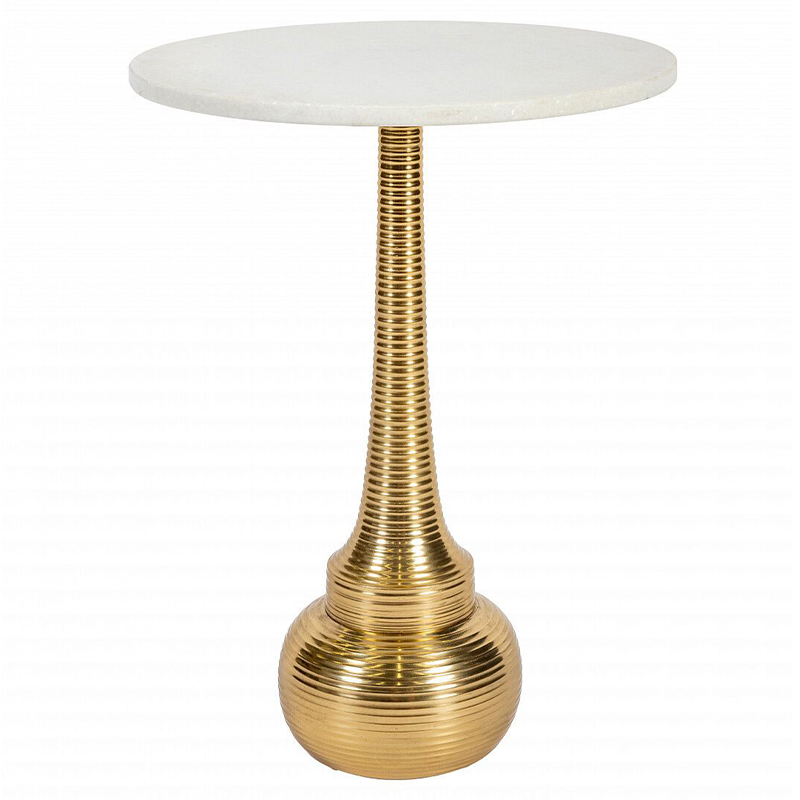 Кофейный стол с белой столешницей из мрамора Table White Marble Белый Золотой Кофейный стол с белой столешницей из мрамора Table White Marble Белый Золотой в Казани | Loft Concept