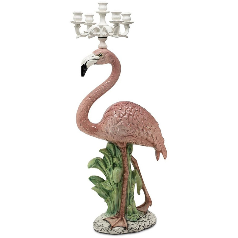 Подсвечник Candleholder Flamingo Bisc Розовый Зеленый Белый в Казани | Loft Concept 